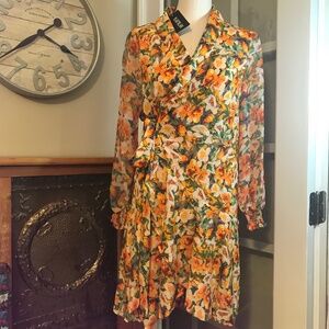 NWT Kaimilan floral wrap ruffle dress